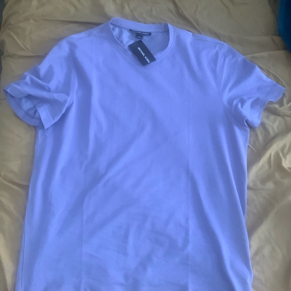 Michael Kors large casual purple shirt new with tags